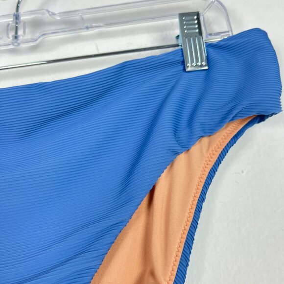 NWT J. Crew Ribbed High-Rise Cheeky Bikini Bottom Blue Size XXL NEW - Picture 3 of 11